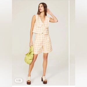 Rachel Antonoff Kokomo Bermuda Shorts And Top Set 2 Piece Linen Blend Size M/10